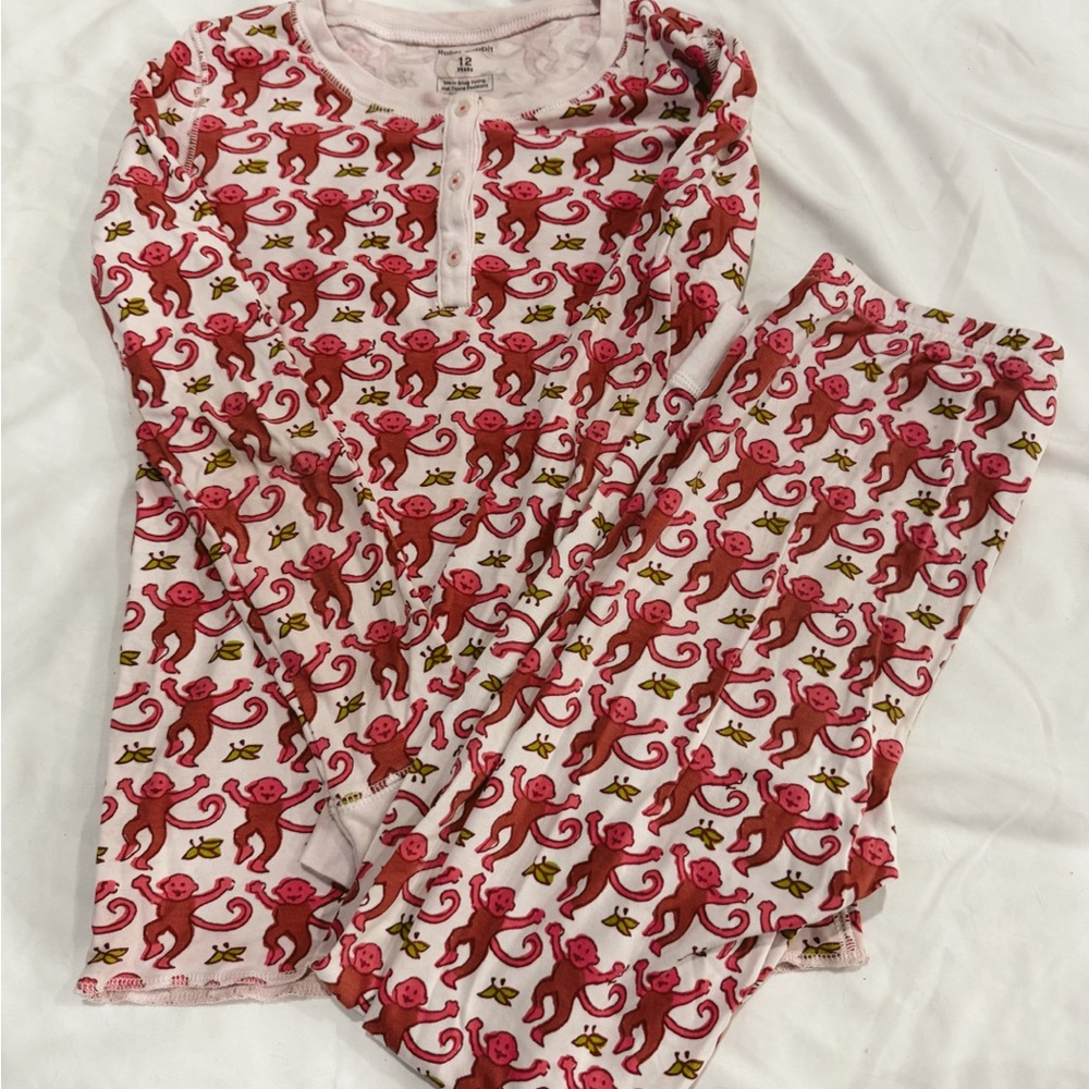 Roller Rabbit Pink Monkey Pajama Set
